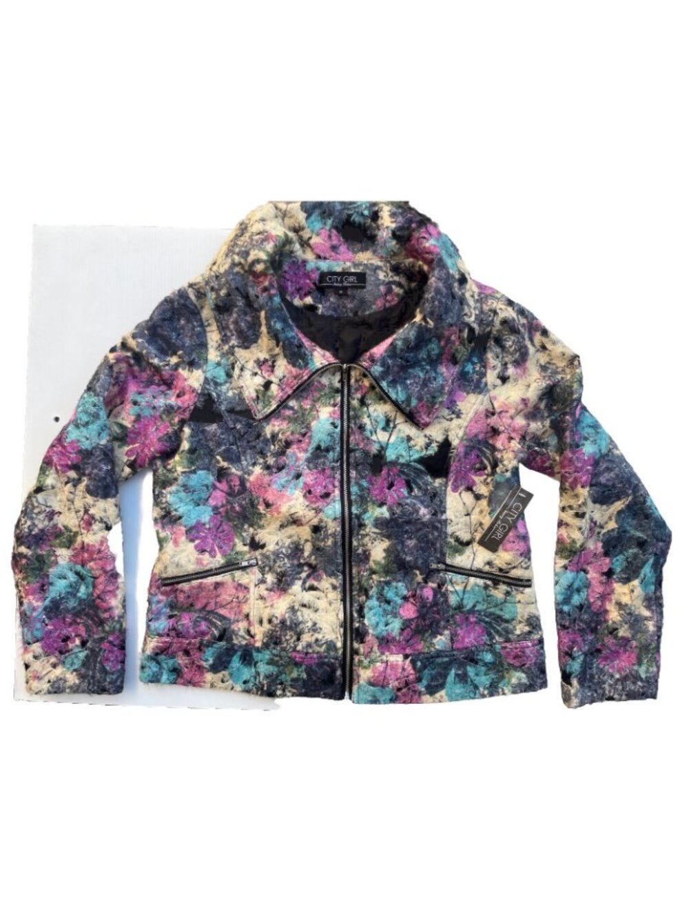 Vintage City Girl Nancy Bolen Fuzzy Floral Jacket - Picture 11 of 15